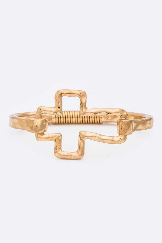 HAMMER CROSS SPRING BANGLE