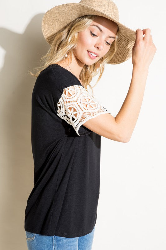 LACE PATCH TOP