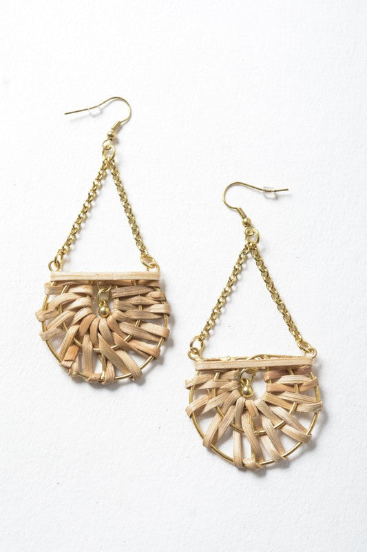 WOVEN RATTAN EARRINGS