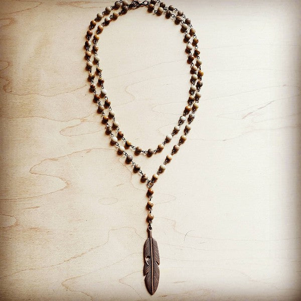 DOUBLE LARIAT JASPER NECKLACE