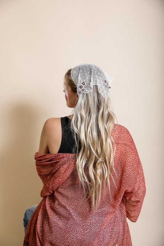 LACE EMBROIDERED HEADSCARF