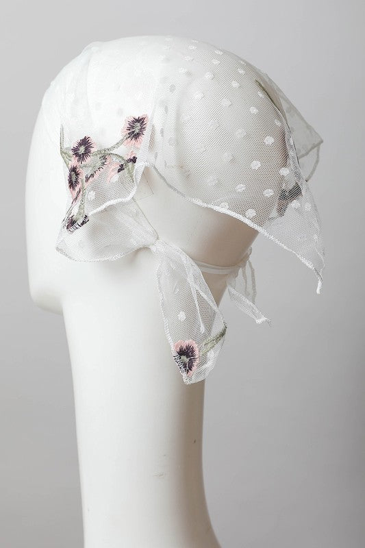 LACE EMBROIDERED HEADSCARF