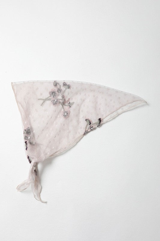 LACE EMBROIDERED HEADSCARF