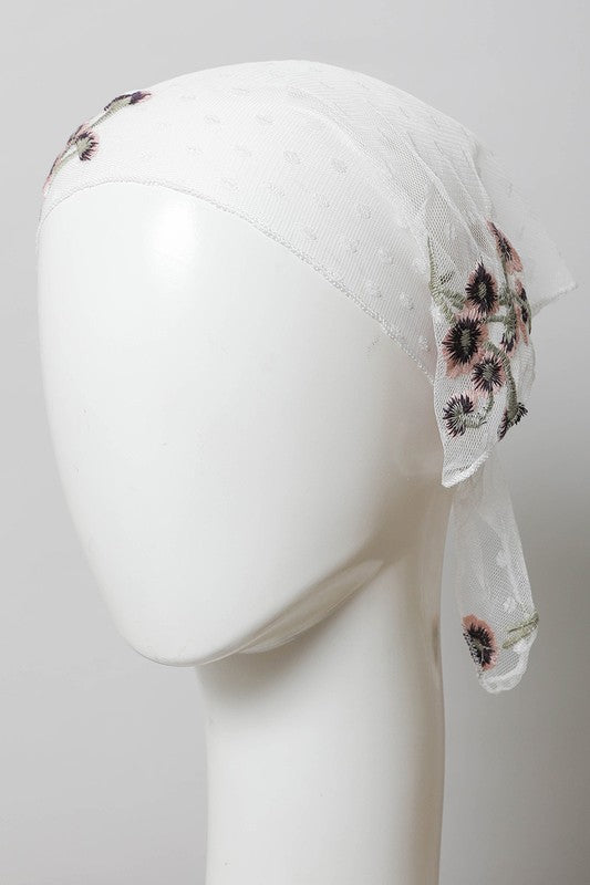 LACE EMBROIDERED HEADSCARF