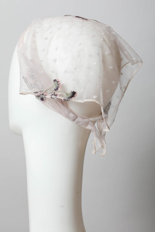 LACE EMBROIDERED HEADSCARF