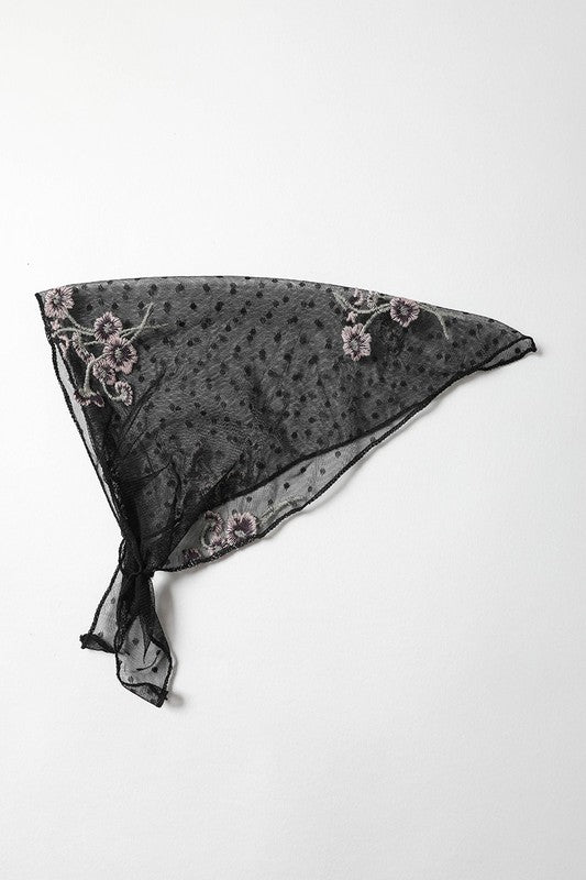 LACE EMBROIDERED HEADSCARF