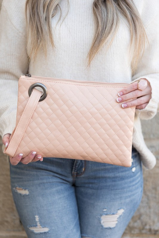 QUILTED WRISTLET CLUTCH