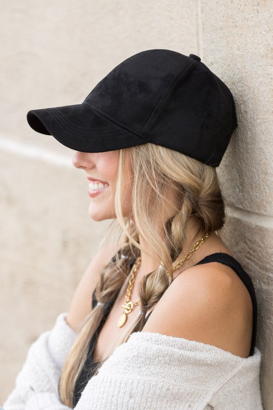 SUEDE BOYFRIEND BALL CAP