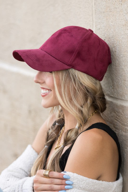 SUEDE BOYFRIEND BALL CAP