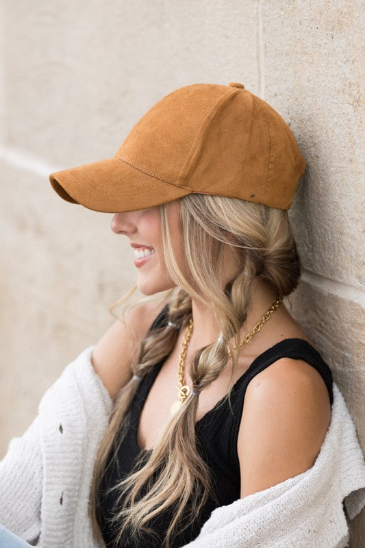 SUEDE BOYFRIEND BALL CAP