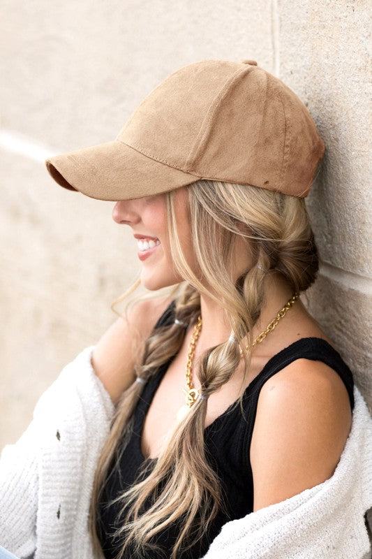 SUEDE BOYFRIEND BALL CAP