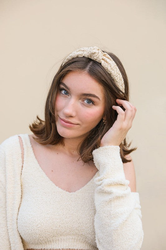 LAURI WOVEN TOP KNOT HEADBAND