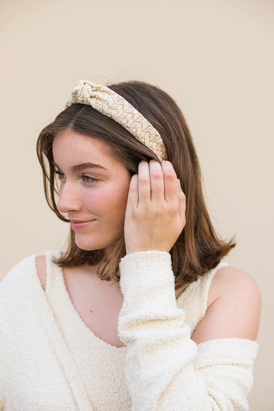 LAURI WOVEN TOP KNOT HEADBAND