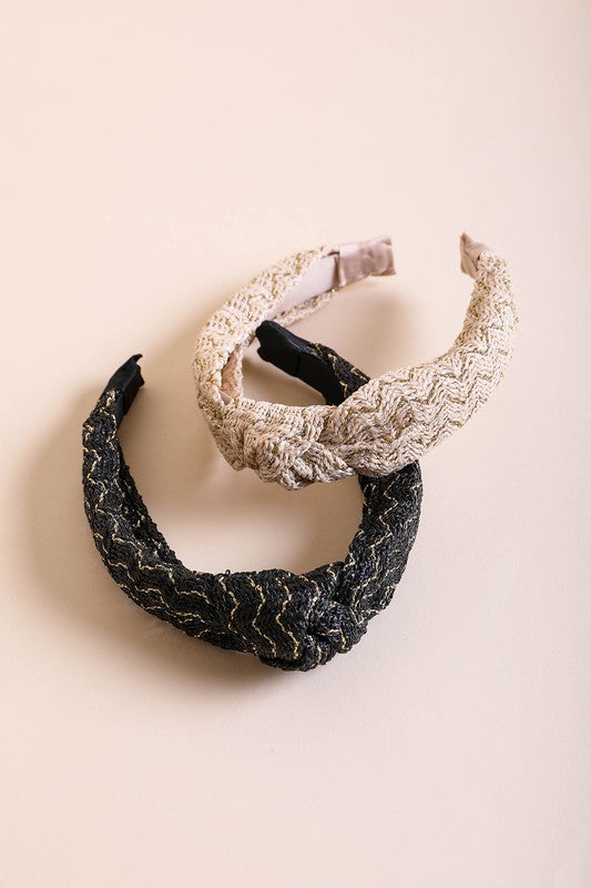 LAURI WOVEN TOP KNOT HEADBAND