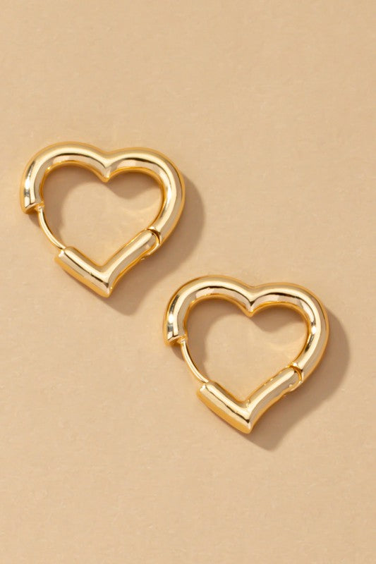 HEART SHAPED HUGGIE HOOPS