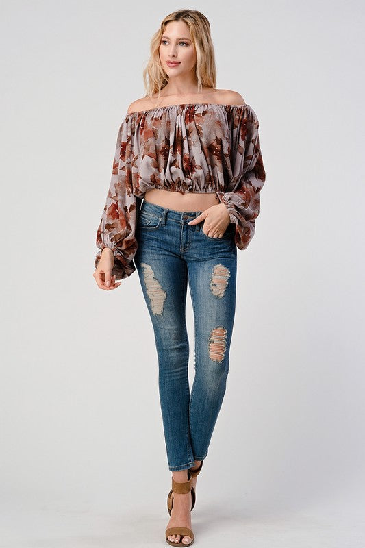 MIRIAM FLORAL BALLOON SLEEVE TOP