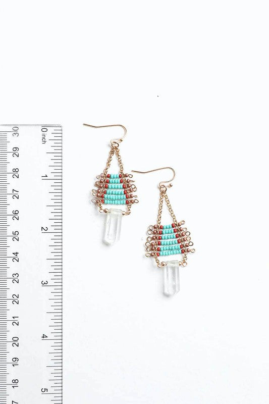 SEED BEAD CRYSTAL EARRINGS