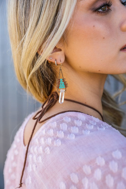 SEED BEAD CRYSTAL EARRINGS