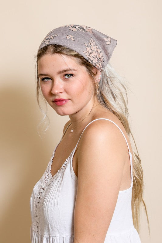 BOHEMIAN FLORAL LACE HEADSCARF