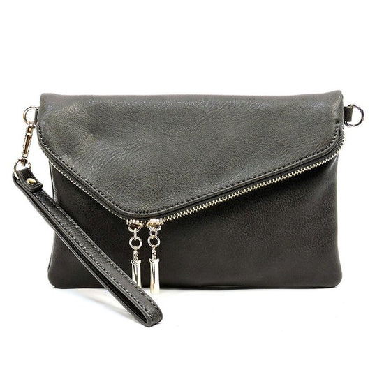 FALLON FOLDOVER CLUTCH WITH SHOULDER STRAP