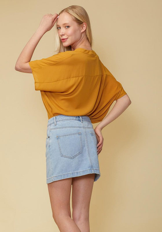 PENELOPE HI-LO DOLMAN TOP