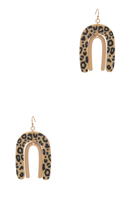 ANIMAL PRINT ARCH EARRINGS