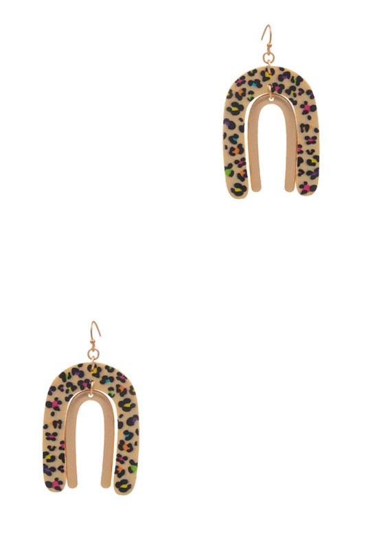 ANIMAL PRINT ARCH EARRINGS