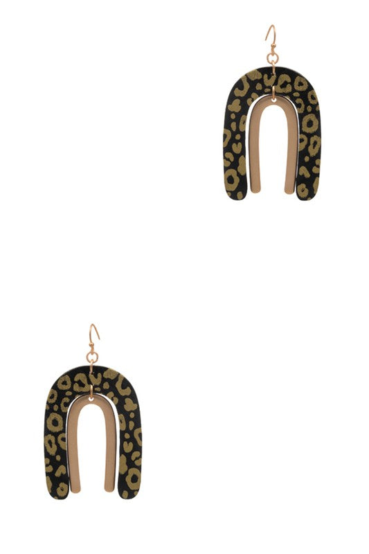 ANIMAL PRINT ARCH EARRINGS