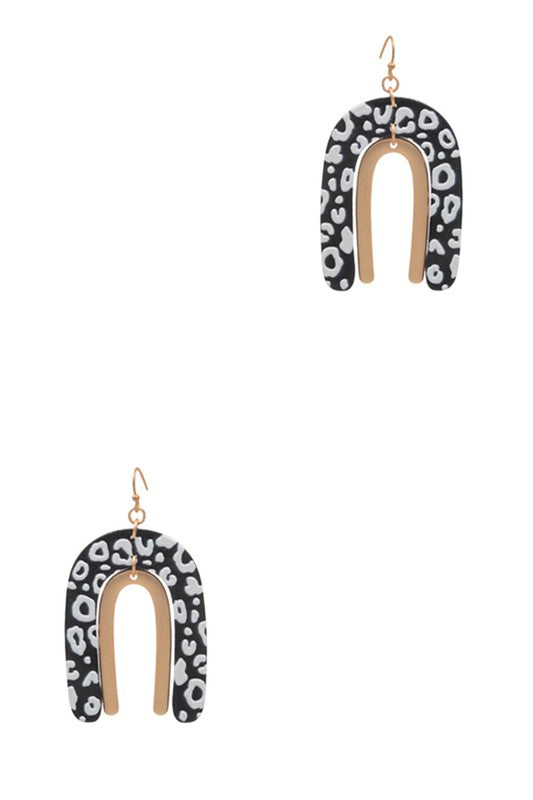 ANIMAL PRINT ARCH EARRINGS