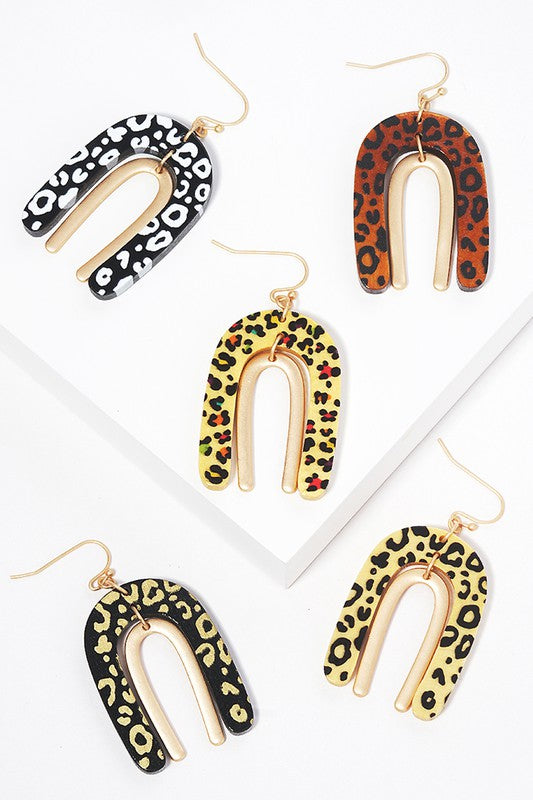 ANIMAL PRINT ARCH EARRINGS