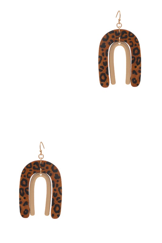 ANIMAL PRINT ARCH EARRINGS