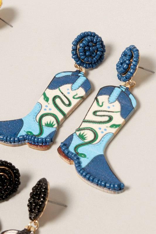 BOHO BOOT DANGLE EARRINGS