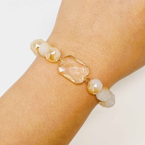 DIAMOND CUT BEADED BRACELET