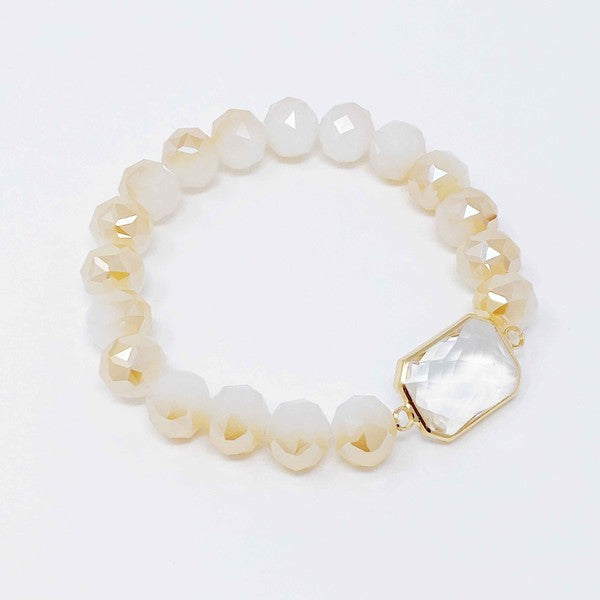 DIAMOND CUT BEADED BRACELET