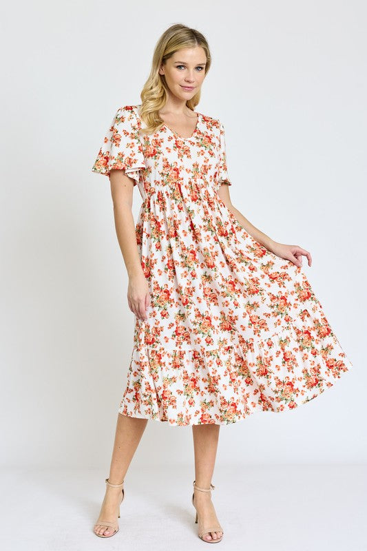 PLUS SIZE FLORAL ANGEL DRESS