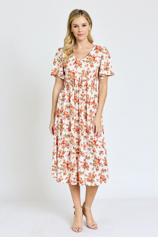 PLUS SIZE FLORAL ANGEL DRESS