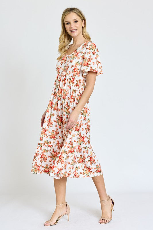 PLUS SIZE FLORAL ANGEL DRESS