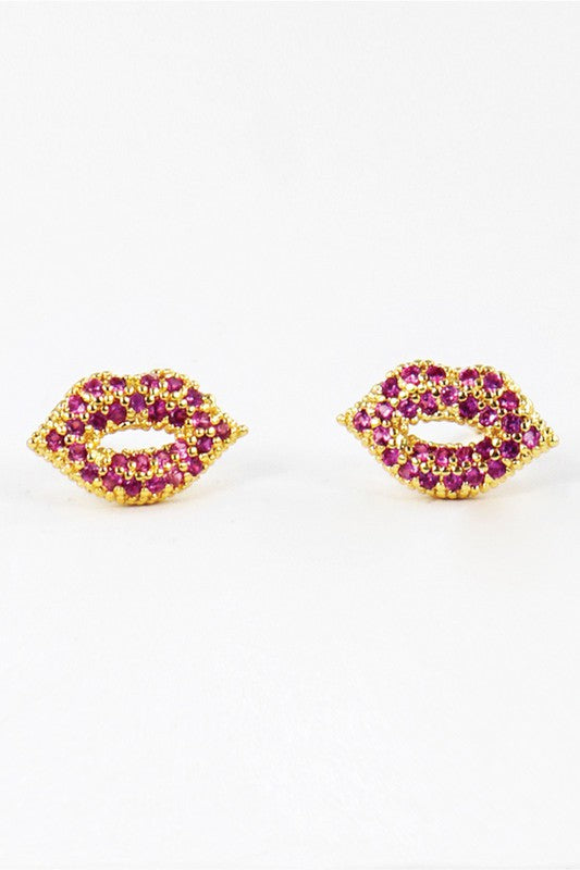 CZ GOLD DIPPED LIP STUDS