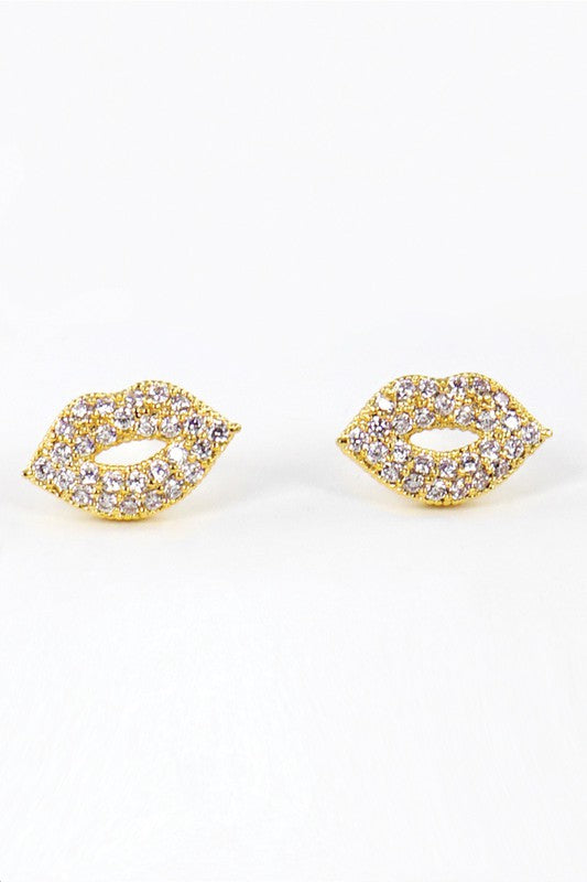 CZ GOLD DIPPED LIP STUDS