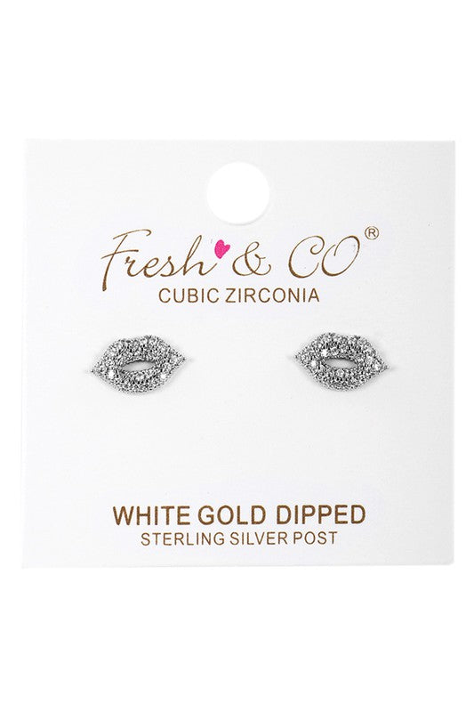 CZ GOLD DIPPED LIP STUDS