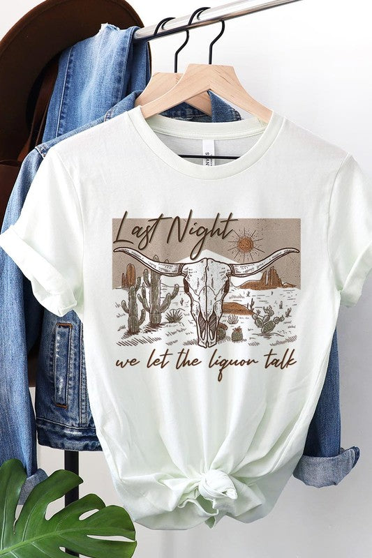 PLUS SIZE LAST NIGHT GRAPHIC TEE