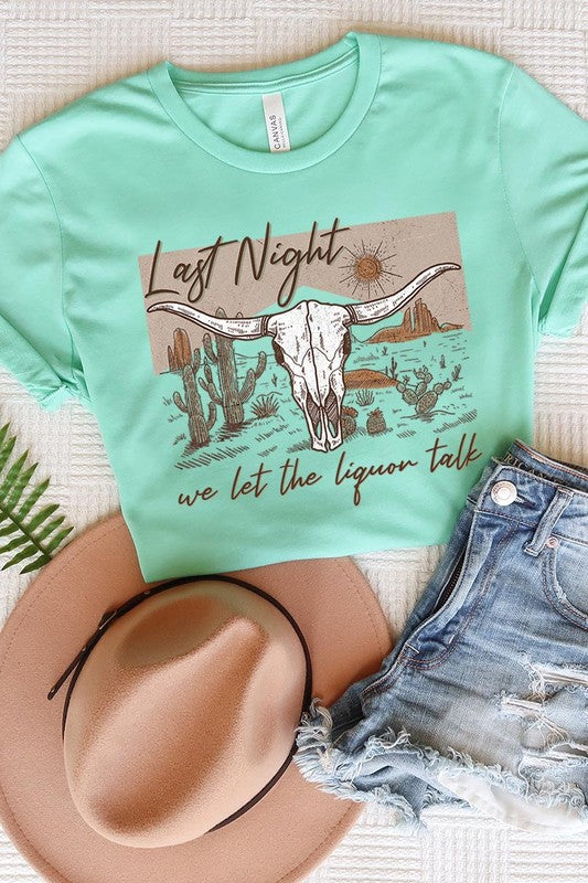 PLUS SIZE LAST NIGHT GRAPHIC TEE