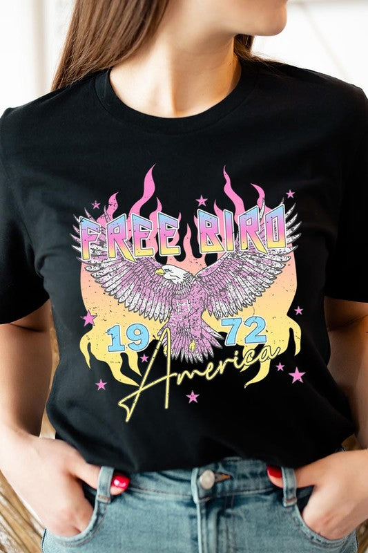 PLUS SIZE FREE BIRD TEE