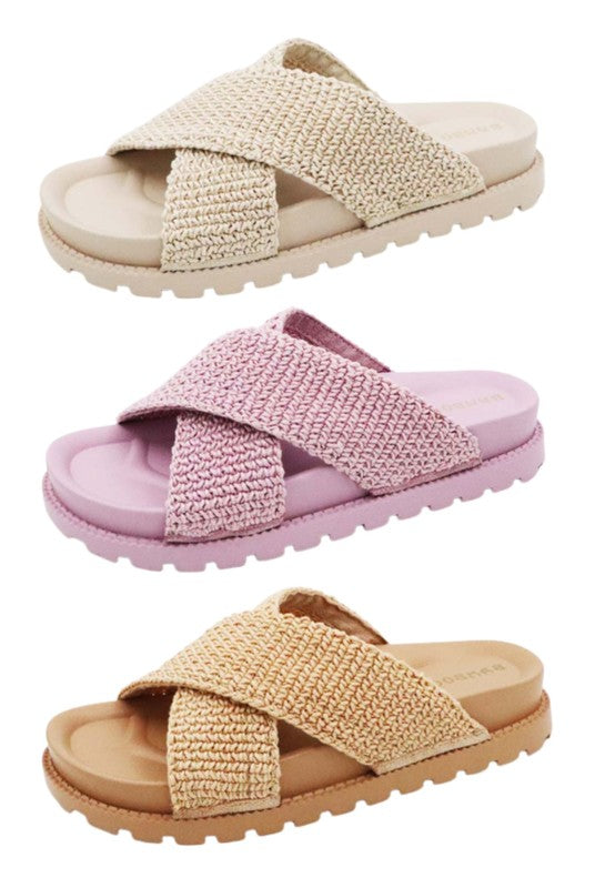 KNIT CASUAL SLIDES