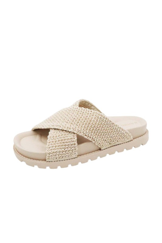 KNIT CASUAL SLIDES