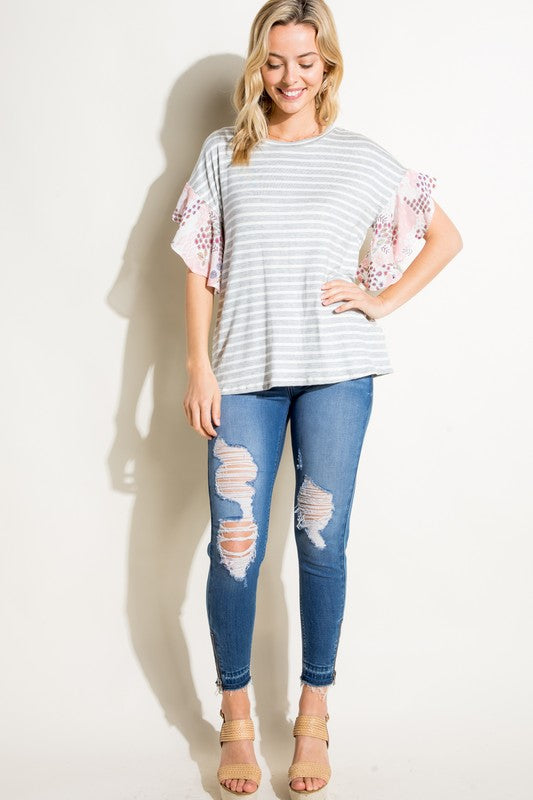 PAISLEY RUFFLE TOP