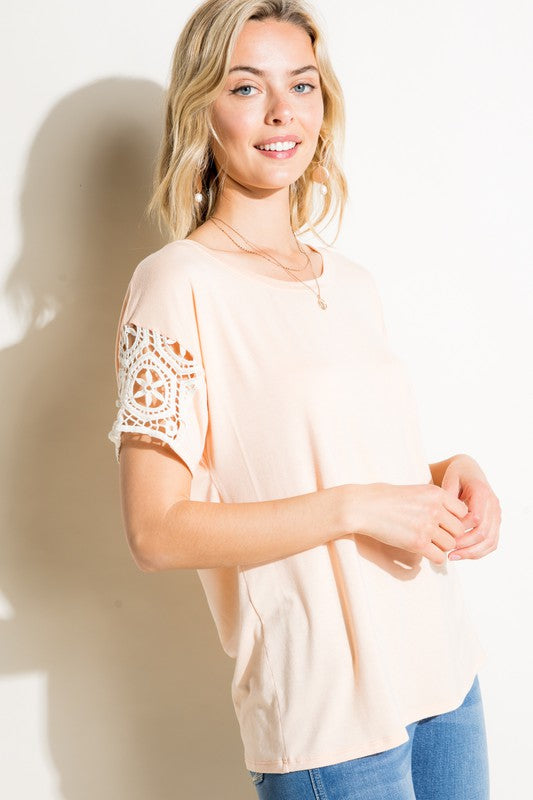 PLUS SIZE LACE PATCH TOP