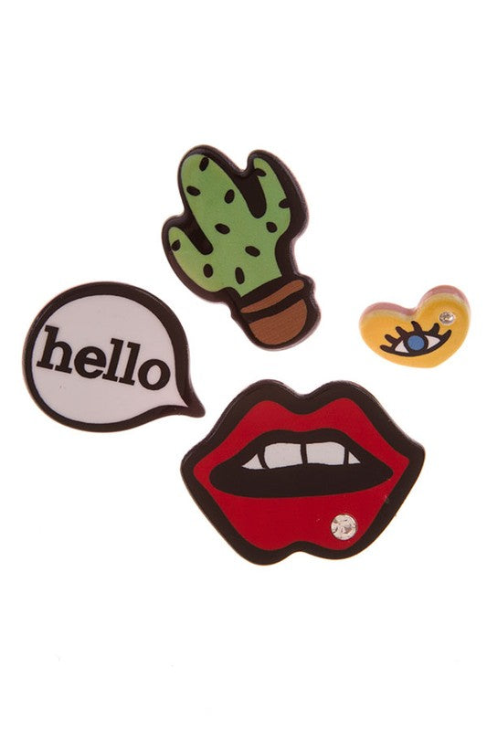 ASSORTED TRENDY SHACKET PINS