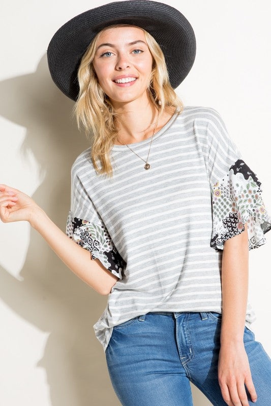 PAISLEY RUFFLE TOP