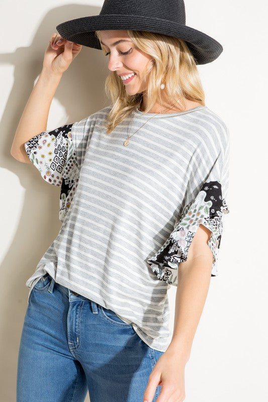 PAISLEY RUFFLE TOP